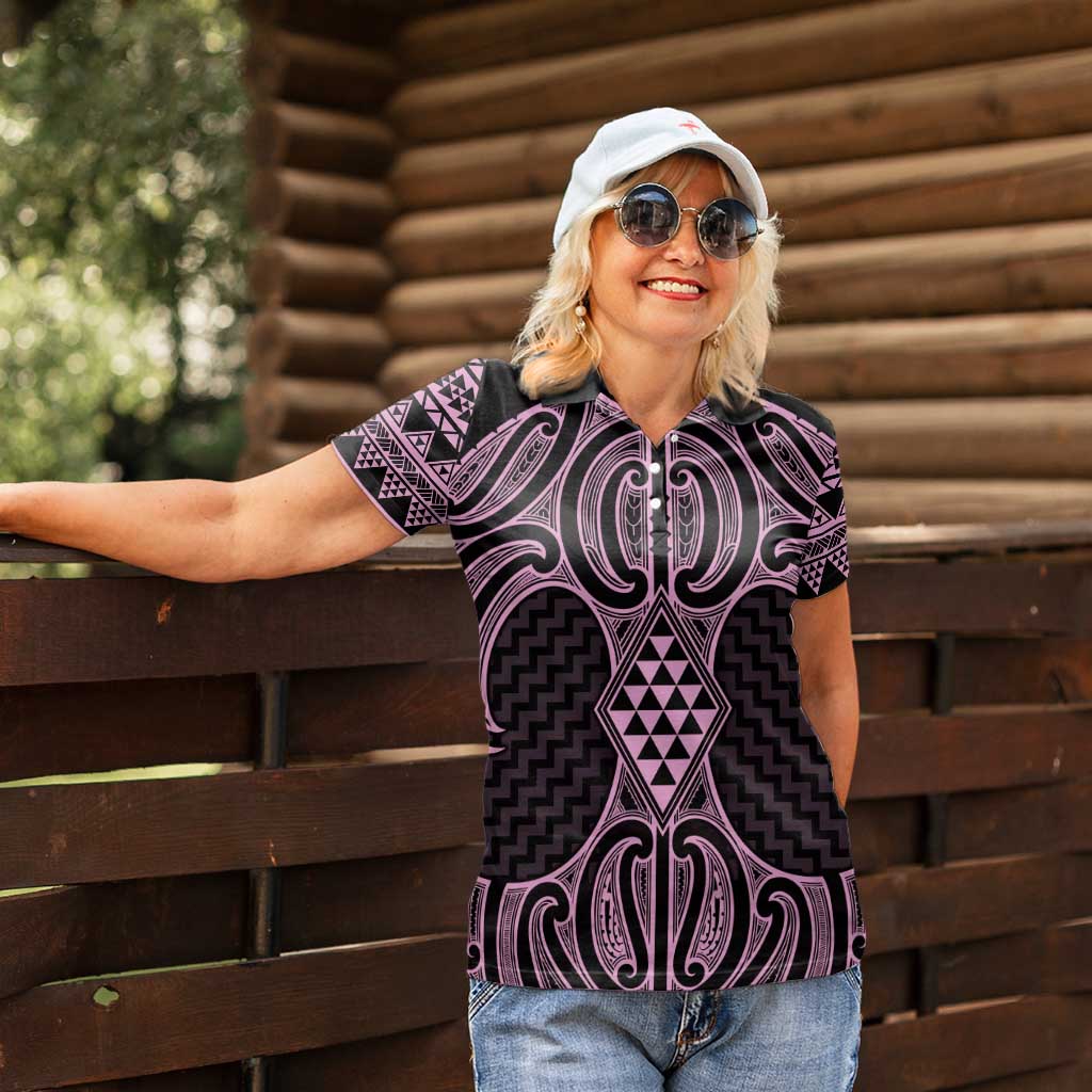 Mawhero Maori Ta Moko Poutama Art Women Polo Shirt