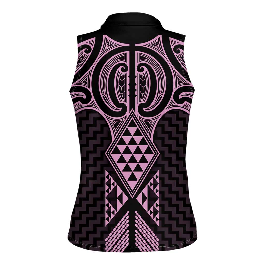 Mawhero Maori Ta Moko Poutama Art Women Sleeveless Polo Shirt