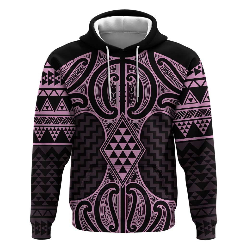 Mawhero Maori Ta Moko Poutama Art Zip Hoodie