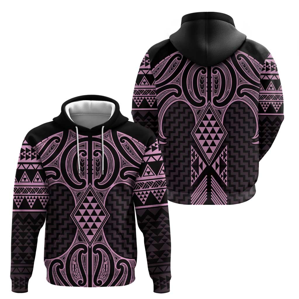Mawhero Maori Ta Moko Poutama Art Zip Hoodie