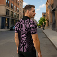 Mawhero Maori Ta Moko Poutama Art Zipper Polo Shirt - Polynesian Pride