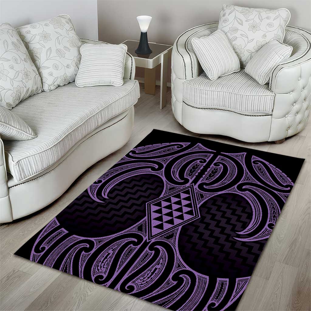 Waiporoporo Maori Ta Moko Poutama Art Area Rug