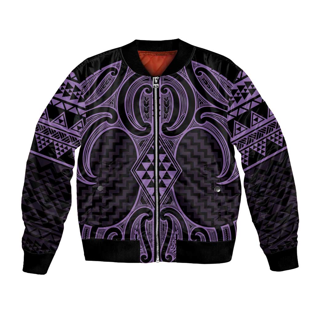 Waiporoporo Maori Ta Moko Poutama Art Bomber Jacket