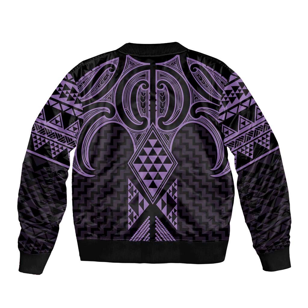 Waiporoporo Maori Ta Moko Poutama Art Bomber Jacket