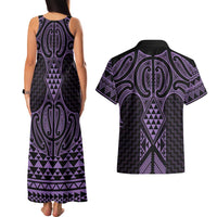 Waiporoporo Maori Ta Moko Poutama Art Couples Matching Tank Maxi Dress and Hawaiian Shirt LT9 - Polynesian Pride