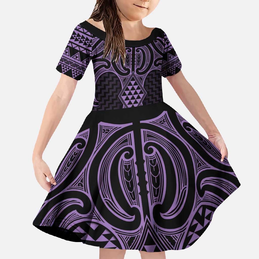 Waiporoporo Maori Ta Moko Poutama Art Family Matching Long Sleeve Bodycon Dress and Hawaiian Shirt