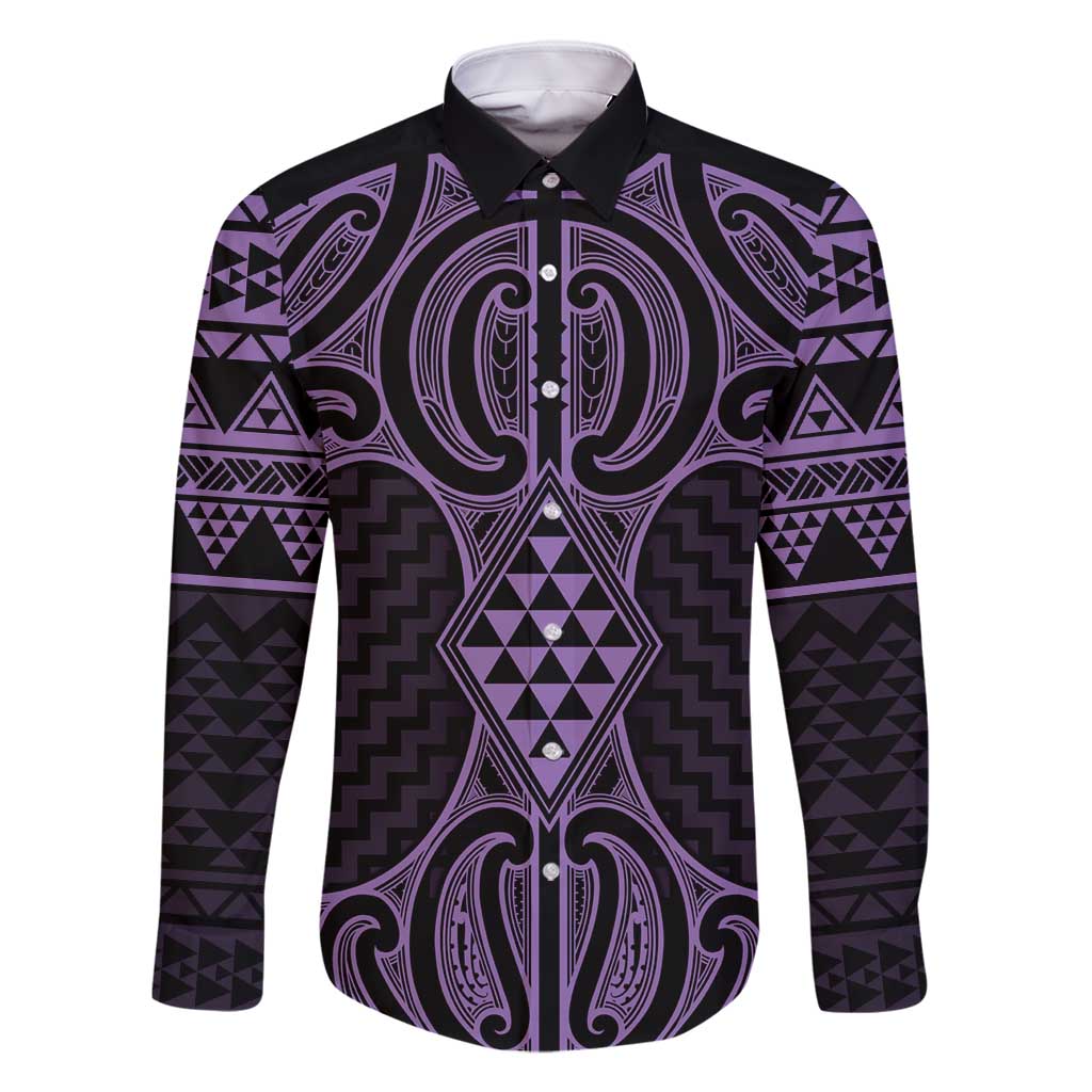 Waiporoporo Maori Ta Moko Poutama Art Family Matching Long Sleeve Bodycon Dress and Hawaiian Shirt