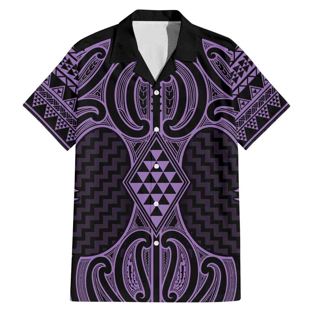 Waiporoporo Maori Ta Moko Poutama Art Family Matching Mermaid Dress and Hawaiian Shirt