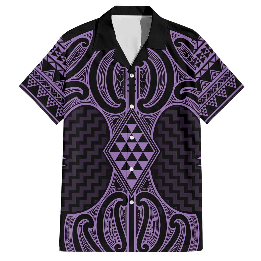 Waiporoporo Maori Ta Moko Poutama Art Family Matching Short Sleeve Bodycon Dress and Hawaiian Shirt