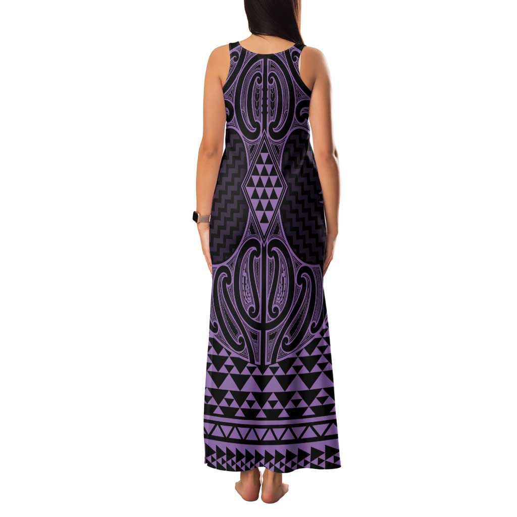 Waiporoporo Maori Ta Moko Poutama Art Family Matching Tank Maxi Dress and Hawaiian Shirt