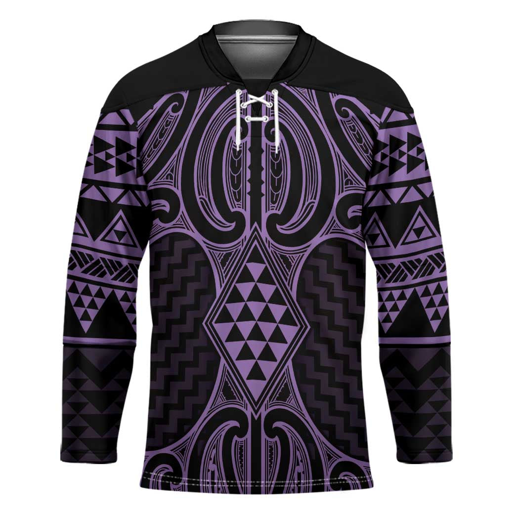 Waiporoporo Maori Ta Moko Poutama Art Hockey Jersey - Polynesian Pride