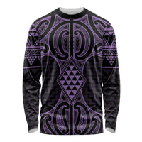 Waiporoporo Maori Ta Moko Poutama Art Long Sleeve Shirt
