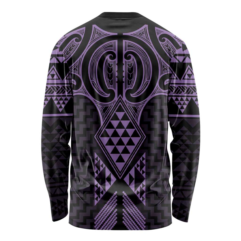 Waiporoporo Maori Ta Moko Poutama Art Long Sleeve Shirt
