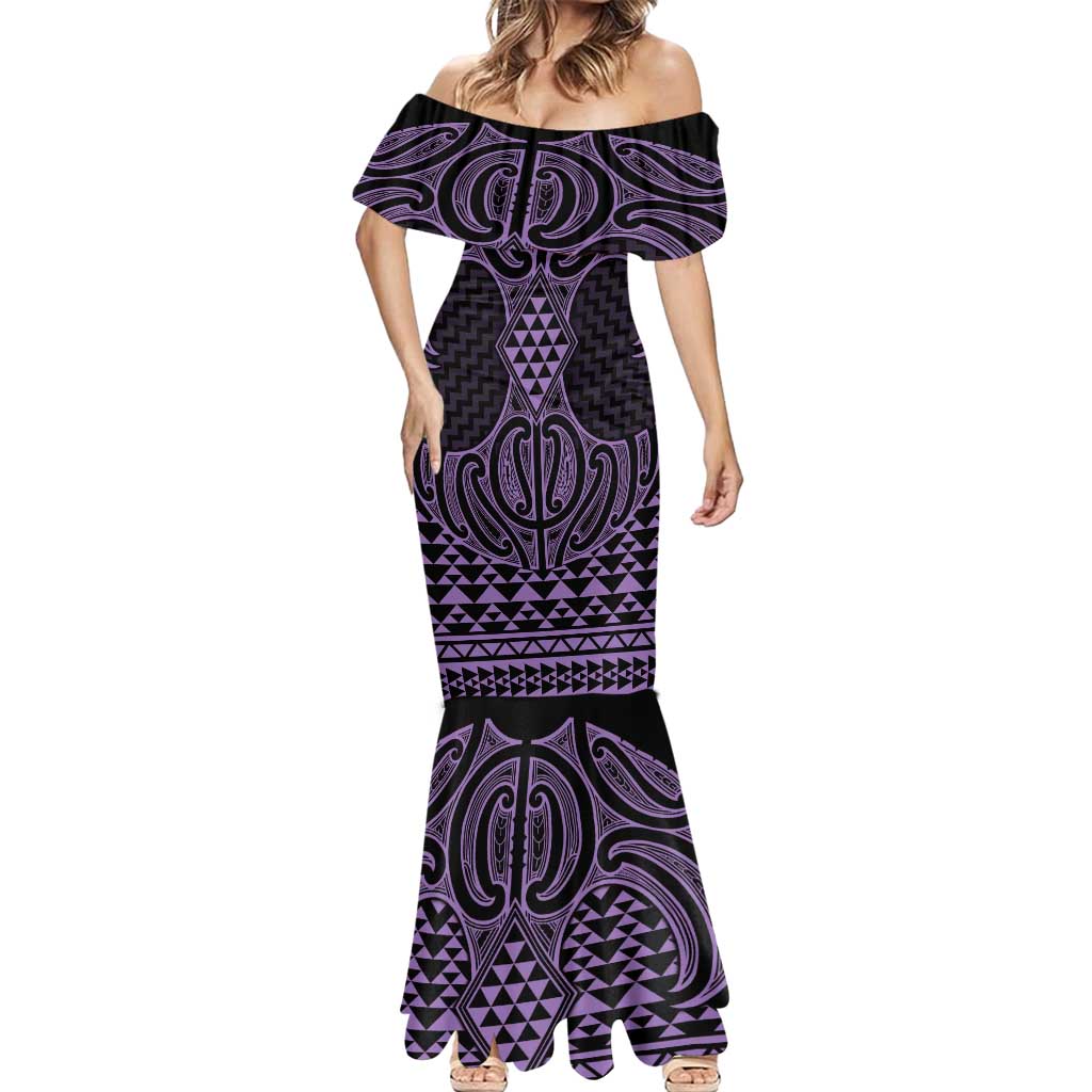 Waiporoporo Maori Ta Moko Poutama Art Mermaid Dress