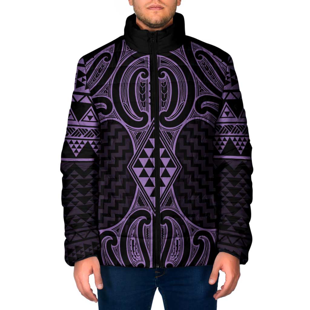 Waiporoporo Maori Ta Moko Poutama Art Padded Jacket - Polynesian Pride