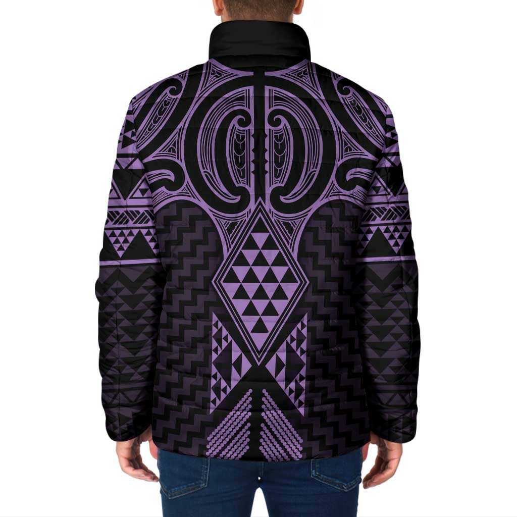 Waiporoporo Maori Ta Moko Poutama Art Padded Jacket - Polynesian Pride