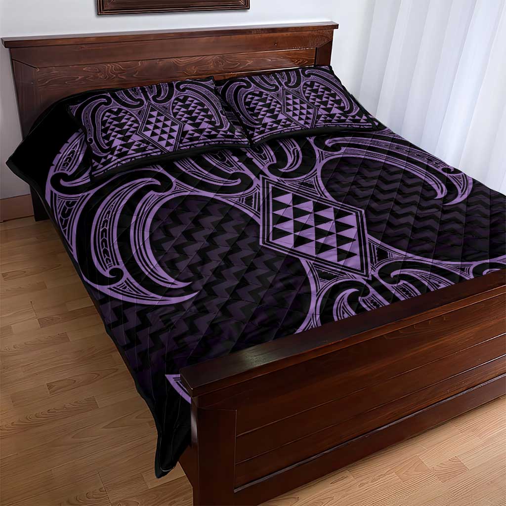 Waiporoporo Maori Ta Moko Poutama Art Quilt Bed Set