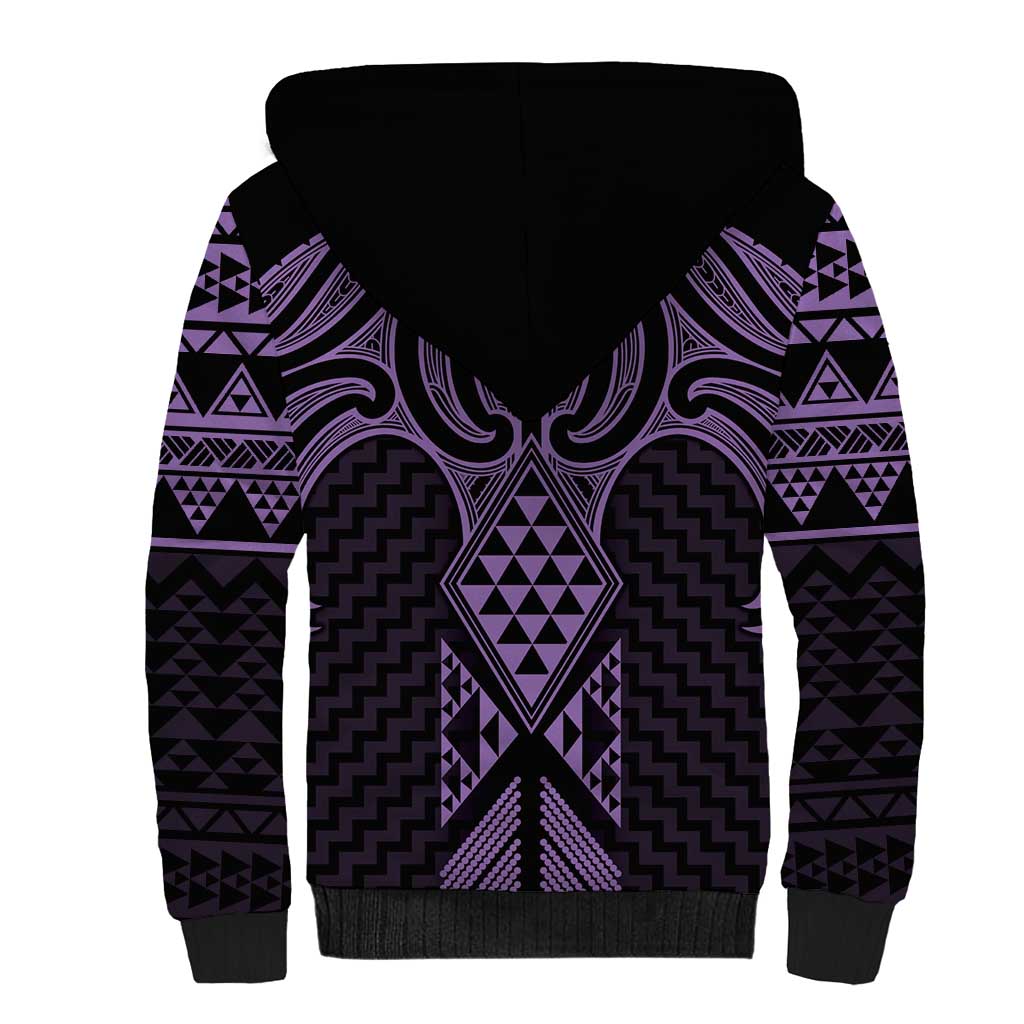 Waiporoporo Maori Ta Moko Poutama Art Sherpa Hoodie