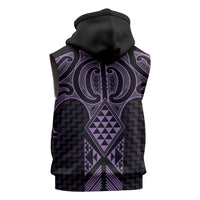 Waiporoporo Maori Ta Moko Poutama Art Sleeveless Hoodie - Polynesian Pride