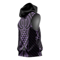 Waiporoporo Maori Ta Moko Poutama Art Sleeveless Hoodie - Polynesian Pride