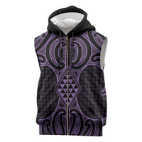 Waiporoporo Maori Ta Moko Poutama Art Sleeveless Zip Hoodie - Polynesian Pride