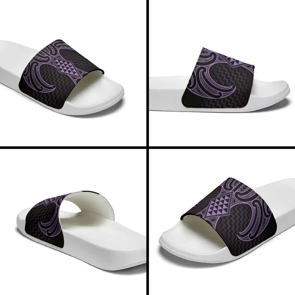 Waiporoporo Maori Ta Moko Poutama Art Slide Sandals - Polynesian Pride