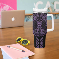 Waiporoporo Maori Ta Moko Poutama Art Tumbler With Handle