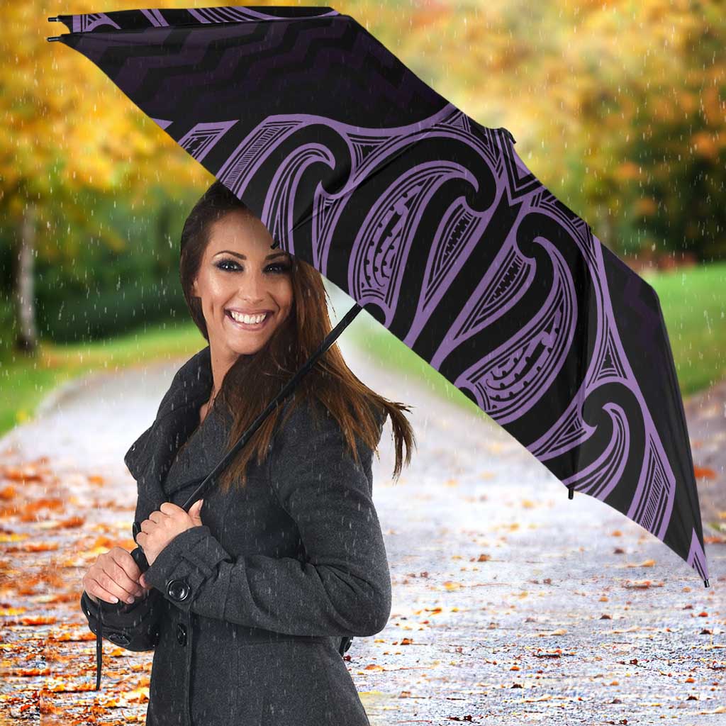 Waiporoporo Maori Ta Moko Poutama Art Umbrella - Polynesian Pride
