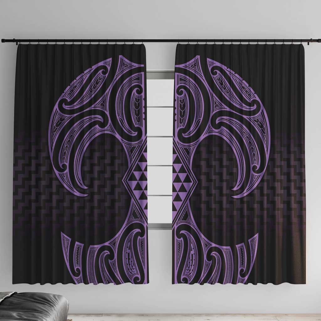 Waiporoporo Maori Ta Moko Poutama Art Window Curtain