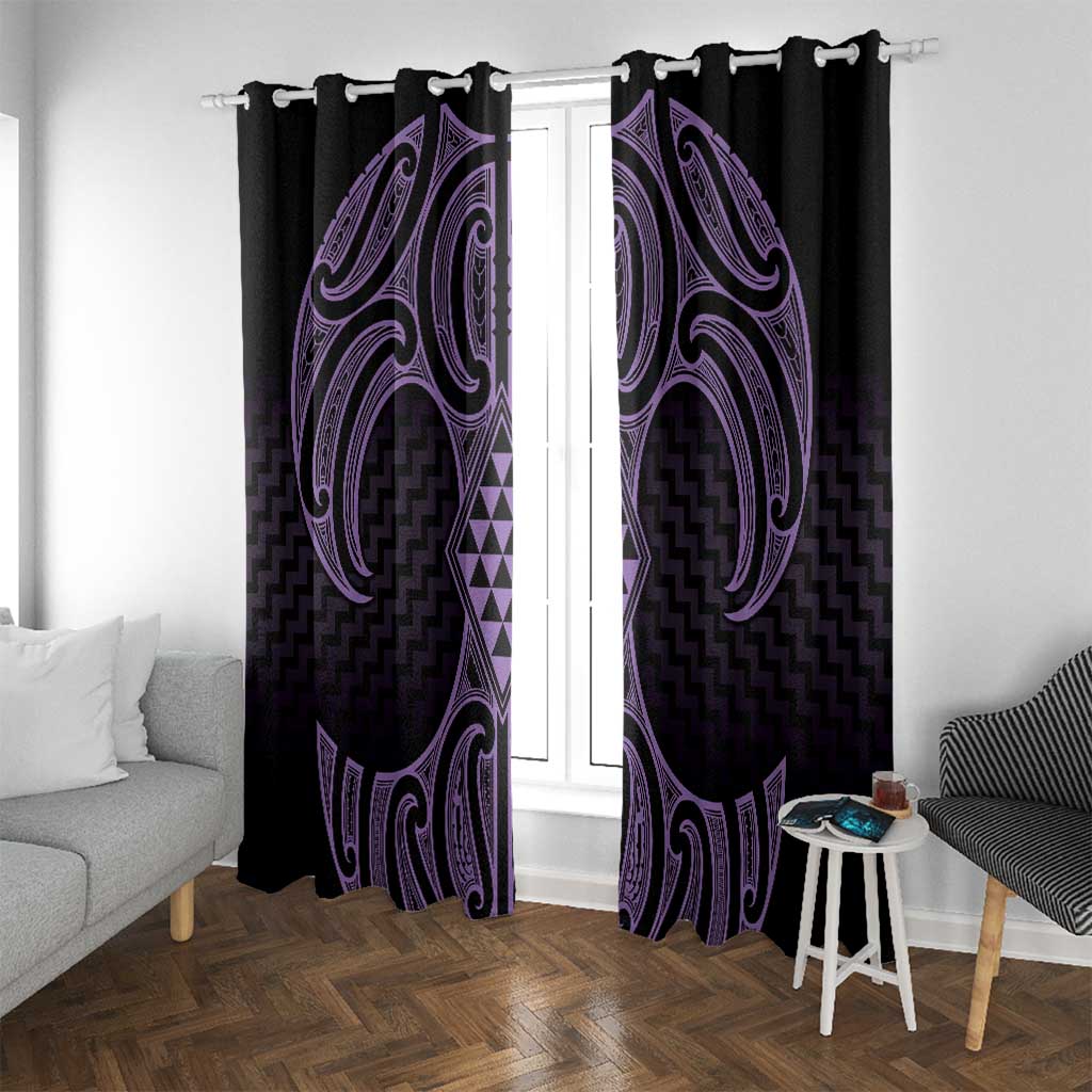Waiporoporo Maori Ta Moko Poutama Art Window Curtain