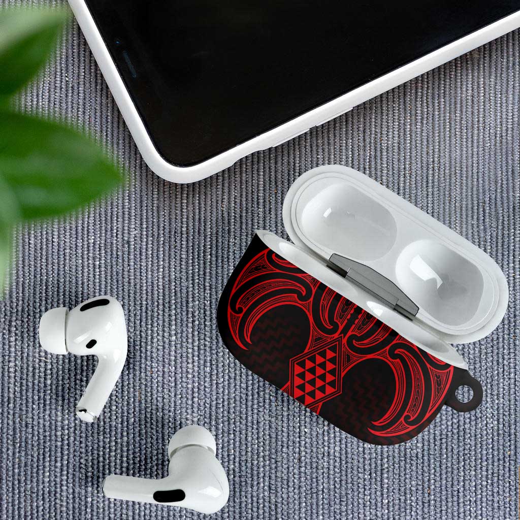 Whero Maori Ta Moko Poutama Art AirPods Case - Polynesian Pride