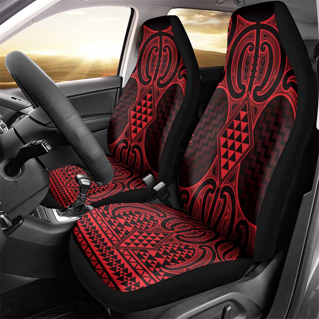 Whero Maori Ta Moko Poutama Art Car Seat Cover