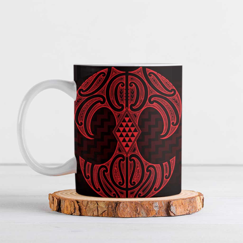 Whero Maori Ta Moko Poutama Art Ceramic Mug - Polynesian Pride