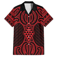 Whero Maori Ta Moko Poutama Art Family Matching Long Sleeve Bodycon Dress and Hawaiian Shirt