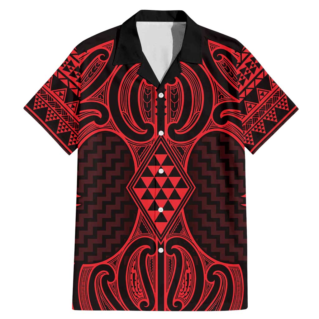 Whero Maori Ta Moko Poutama Art Family Matching Mermaid Dress and Hawaiian Shirt