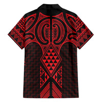 Whero Maori Ta Moko Poutama Art Family Matching Short Sleeve Bodycon Dress and Hawaiian Shirt
