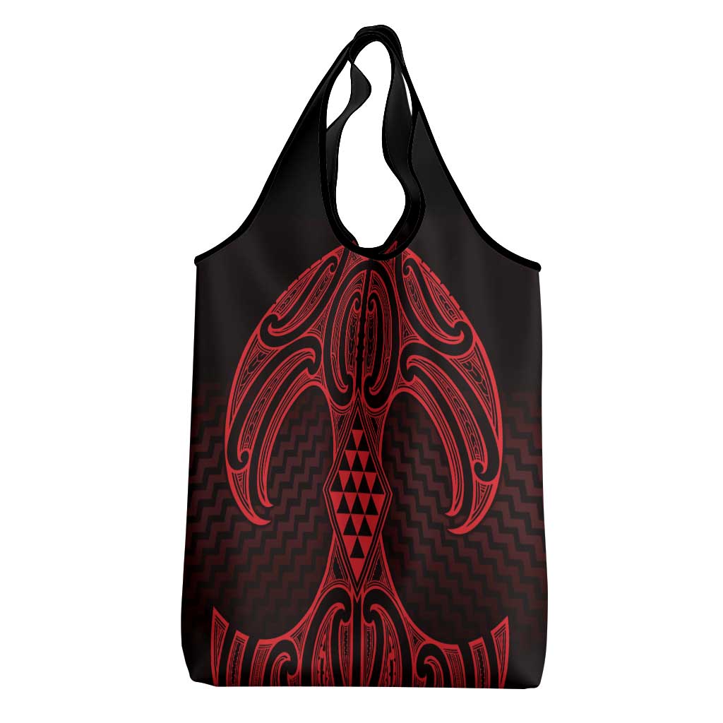 Whero Maori Ta Moko Poutama Art Grocery Bag