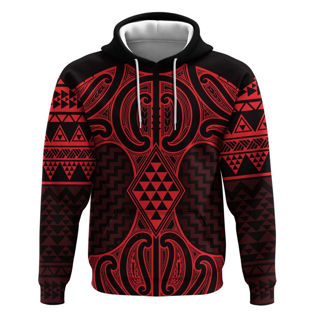 Whero Maori Ta Moko Poutama Art Hoodie