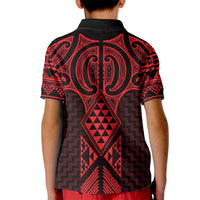 Whero Maori Ta Moko Poutama Art Kid Polo Shirt LT9 - Polynesian Pride
