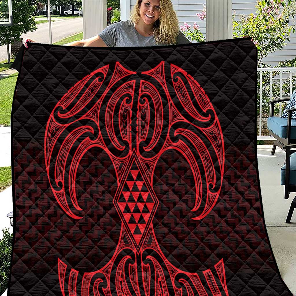 Whero Maori Ta Moko Poutama Art Quilt