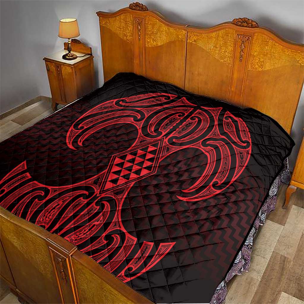 Whero Maori Ta Moko Poutama Art Quilt