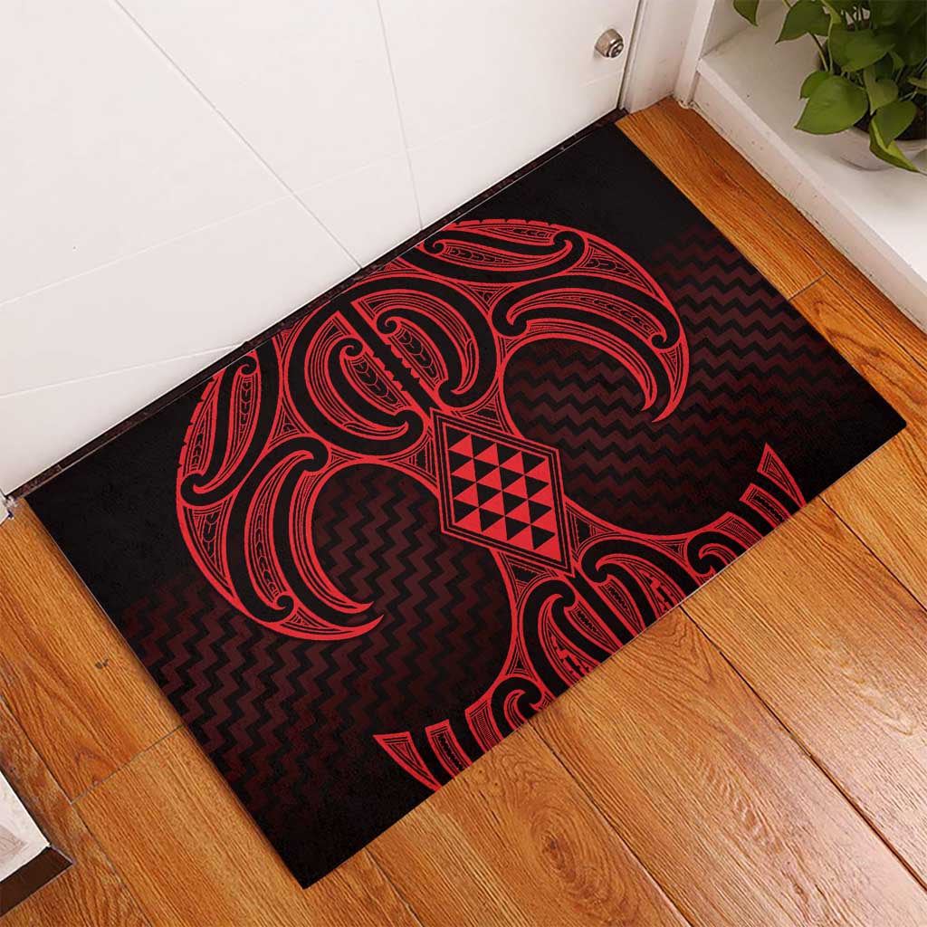 Whero Maori Ta Moko Poutama Art Rubber Doormat