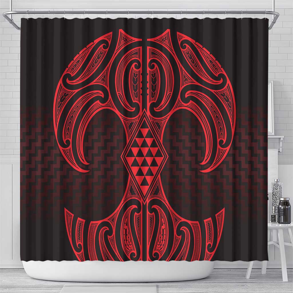 Whero Maori Ta Moko Poutama Art Shower Curtain