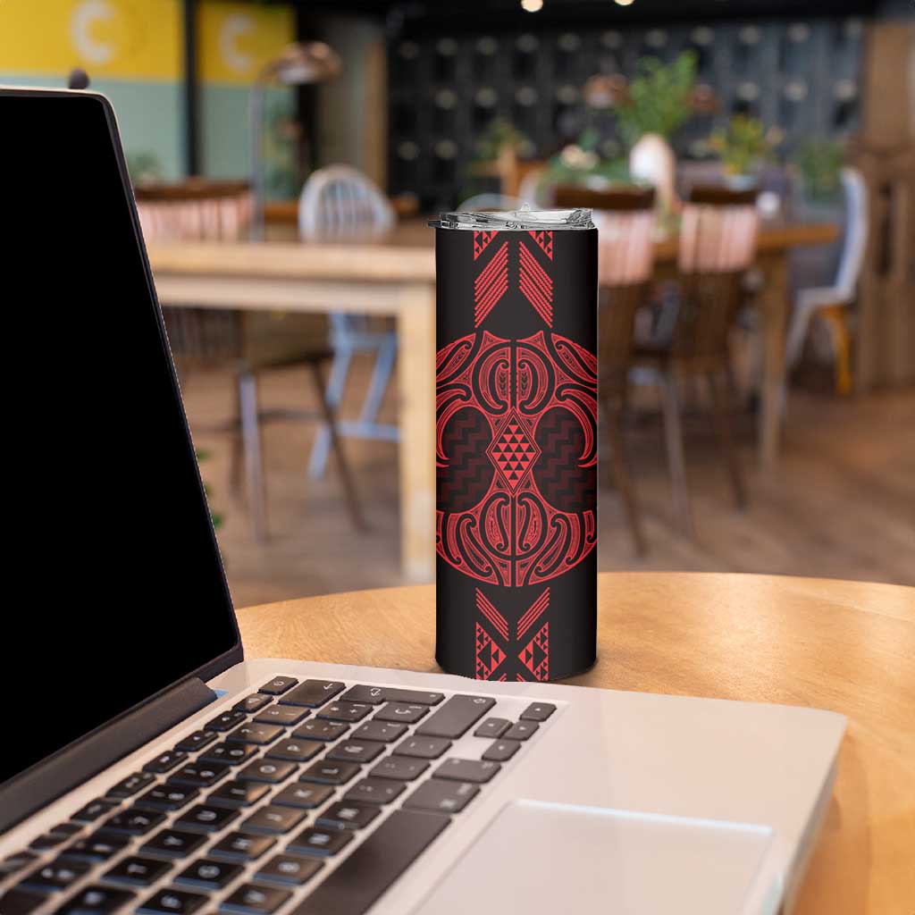 Whero Maori Ta Moko Poutama Art Skinny Tumbler