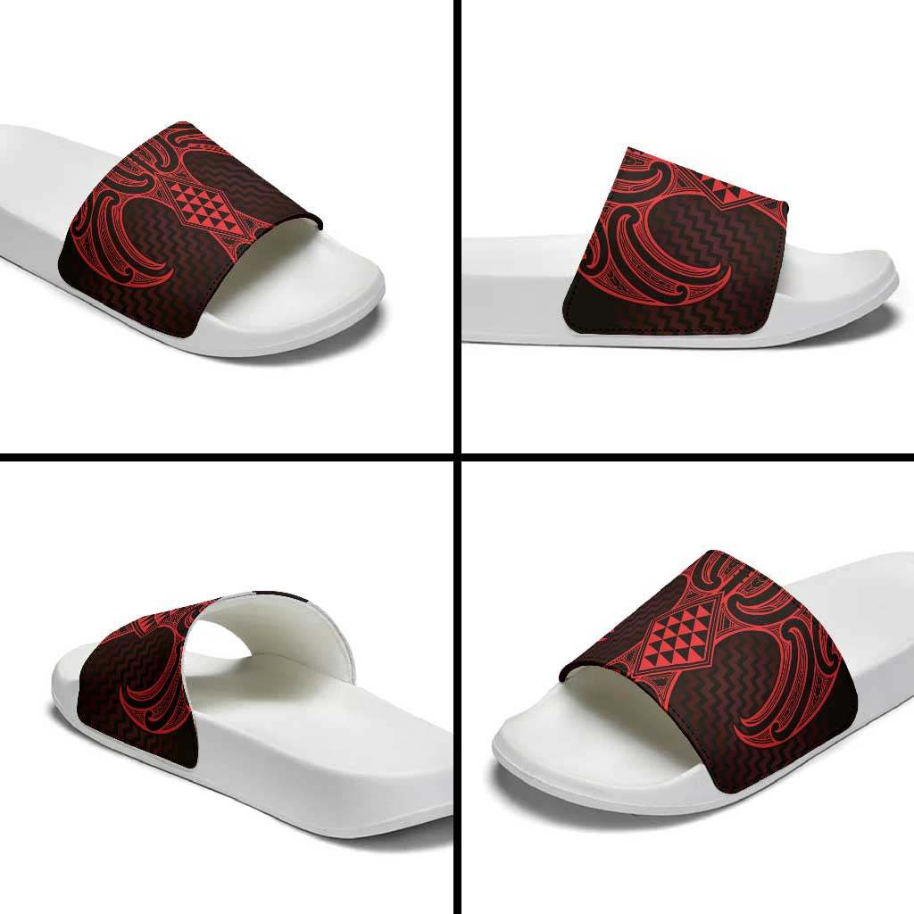 Whero Maori Ta Moko Poutama Art Slide Sandals - Polynesian Pride