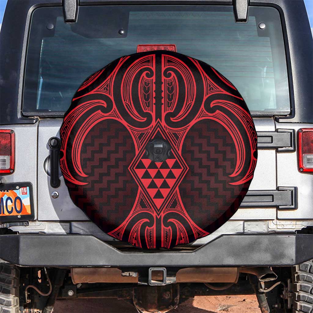 Whero Maori Ta Moko Poutama Art Spare Tire Cover