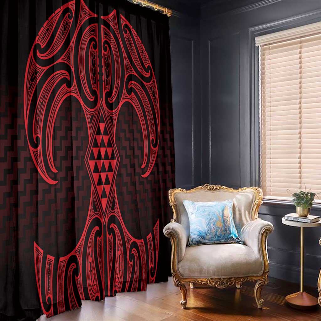 Whero Maori Ta Moko Poutama Art Window Curtain