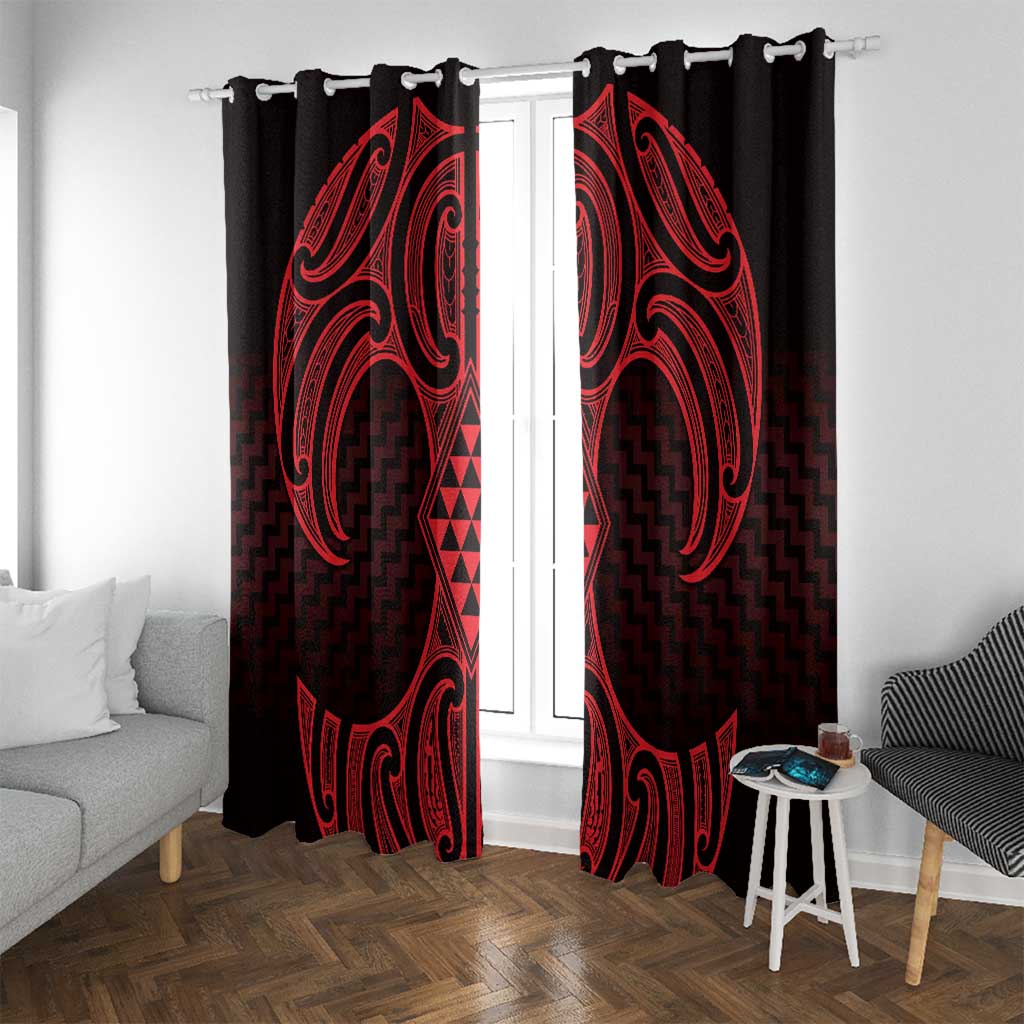 Whero Maori Ta Moko Poutama Art Window Curtain