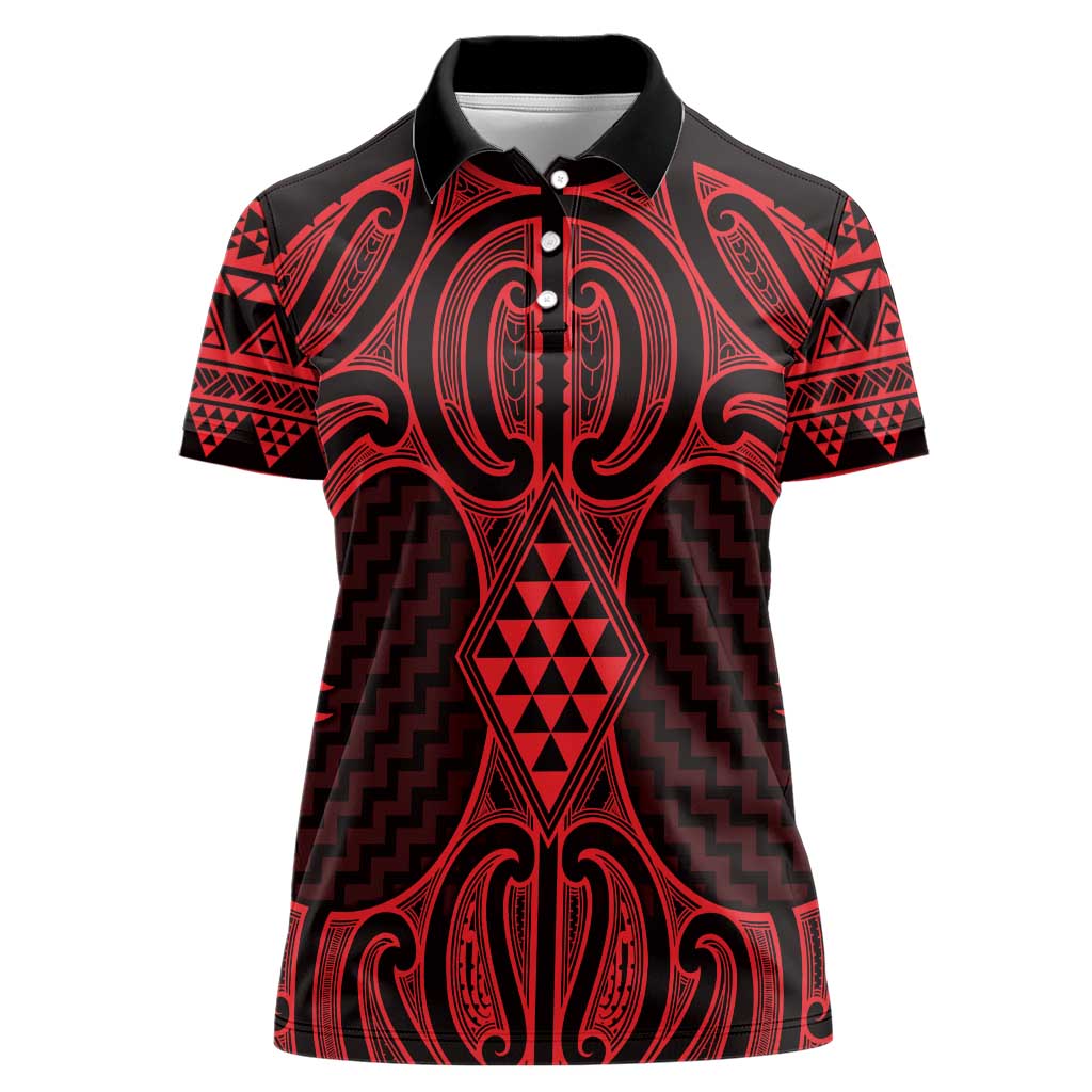 Whero Maori Ta Moko Poutama Art Women Polo Shirt
