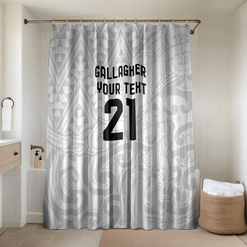 New Zealand Rangatira Custom Bathroom Set All White Niho Taniwha Maori Tribal - Polynesian Pride